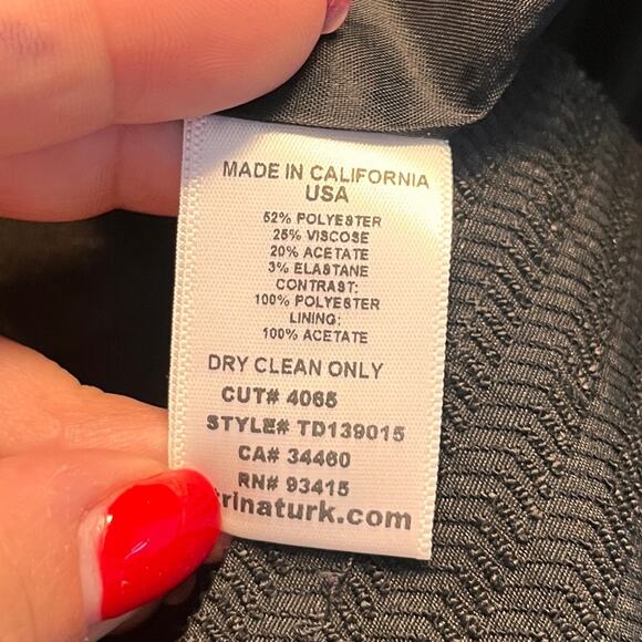 Trina Turk Black Mesh Panel Bernadette Cocktail Sheath Dress Size 2 - Picture 7 of 11